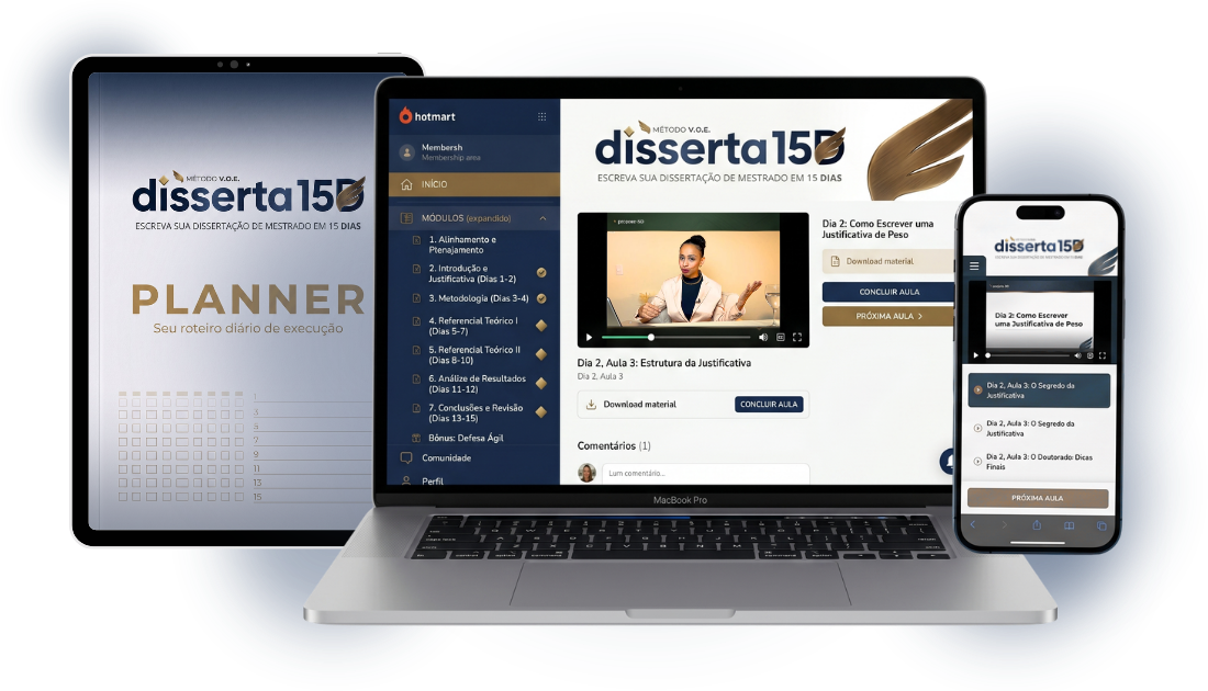 Mockup do Disserta 15D - Escreva sua dissertação de mestrado em 15 dias