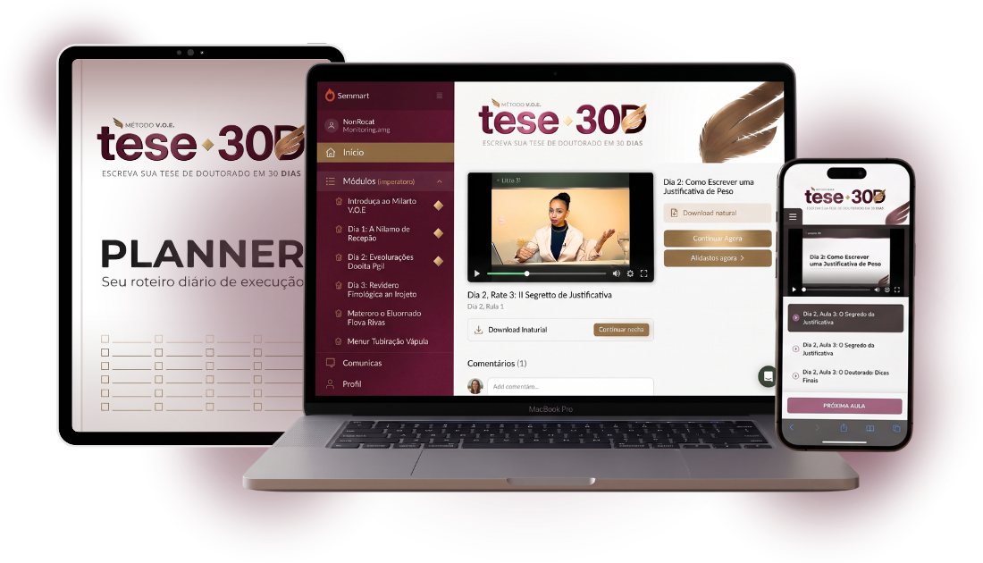 Mockup do TESE 30D — Escreva a tese em 30 dias utilizando inteligência artificial